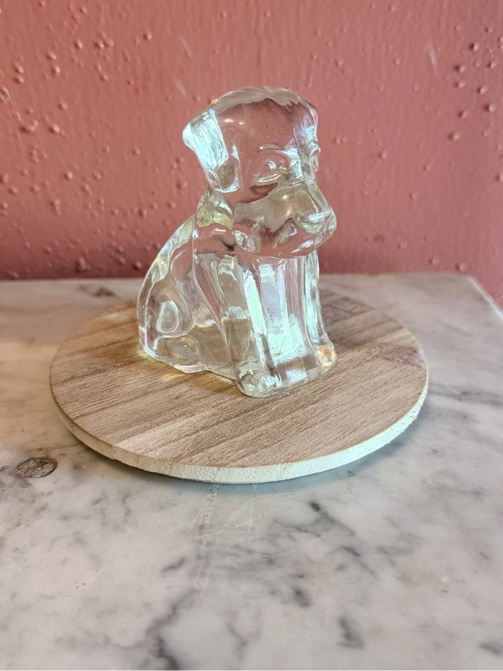 Clear Glass Puppy Figurine - Decorative Home Dining Accent - Picture 3 of 9